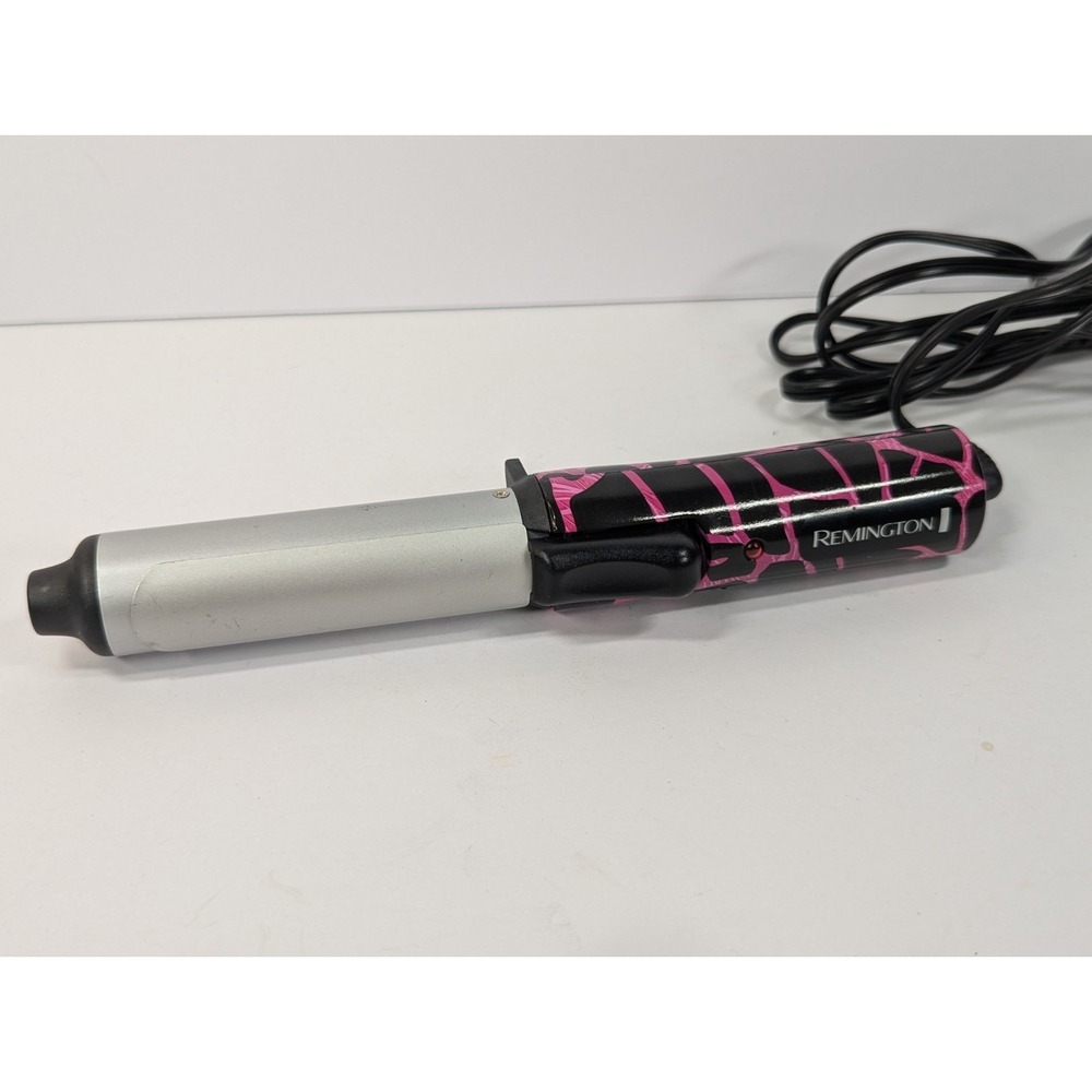 Remington 1 In Curling Iron Pink Animal Print